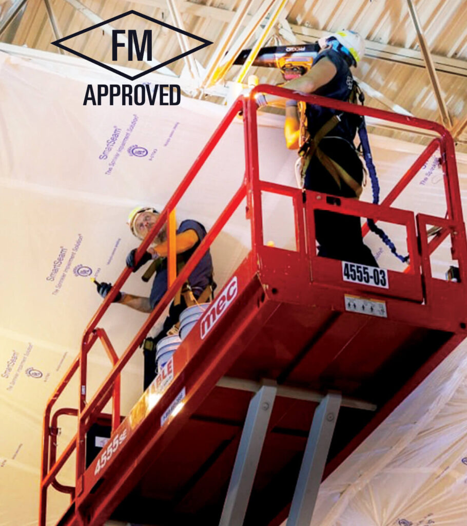 TuffWrap-suspended-cover used for temporary enclosure for reroofing projects