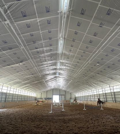 Inside Equestrian Arena protected by TuffWrap SmartSeam
